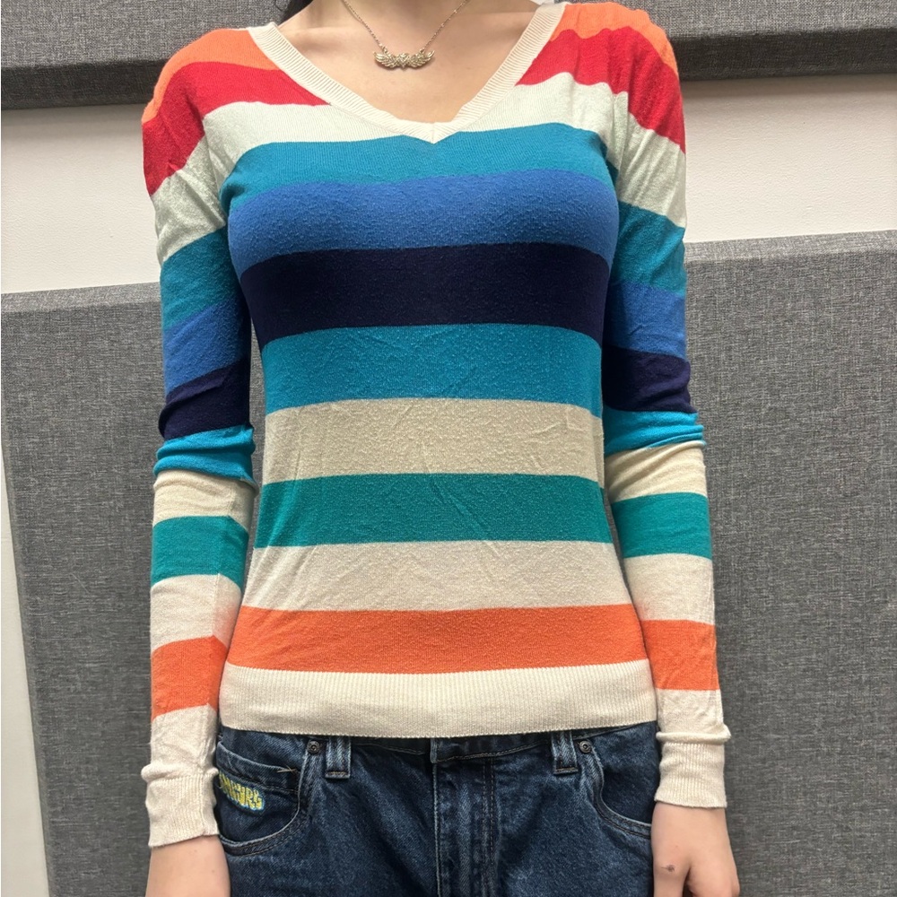 PacSun Red and Blue Fitted Blouse
